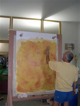 Photo stage de peinture et enduits � la chaux