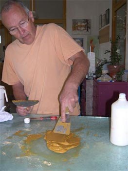 Photo stage de peinture et enduits � la chaux