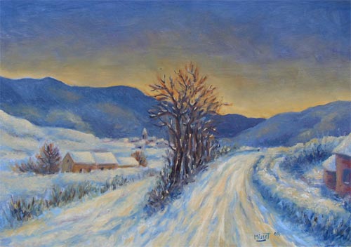 Paysage Sous La Neige Peinture A L Huile picture